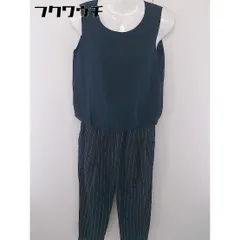 ◇ INTERPLANET インタープラネット ストライプ ノースリーブ オールインワン サイズM ネイビー レディース  【中古】 【1202170000845】のサムネイル