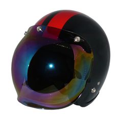 新品！ ZK-300 スモールジェット 内装着脱式で外して洗える【メタリックブラック/レッド】+レインボーバブル（劣化防止UVカット＆ハードコート加工済） SG公認 PSC認可 全排気量対応 盗難防止金属ホルダー フリーサイズ(57～60㎝) 
