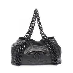 シャネル CHANEL トートバッグ ココマーク WS6950 ブラック レザー パテントレザー ココマーク プラチェーン トートバッグ レディース Used B