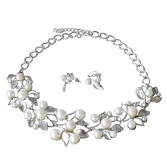 パール ネックレス ネックレスセット ウエディング ピアス ブライダル パールネックレス アクセサリー ブライダルアクセサリー シルバー 花嫁 [B271]