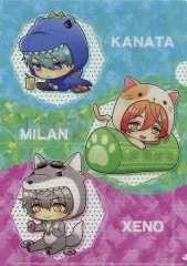 【中古】クリアファイル [単品] カナタ＆ミラン＆ゼノ 描き下ろしちびキャラ使用 A4クリアファイル 「Switchソフト アンジェリーク ルミナライズ ステラセット」 同梱特典