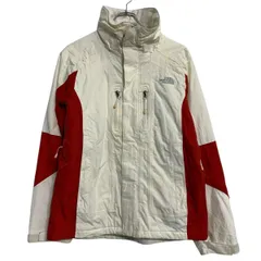 THE NORTH FACE ナイロンジャケット レディース M ホワイト レッド ノースフェイス ジップアップ アウター 古着卸 アメリカ仕入 a701-6420