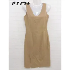◇ INTERPLANET インタープラネット ノースリーブ ミニ ワンピース サイズ40 ベージュ レディース  【中古】 【1111300007077】のサムネイル