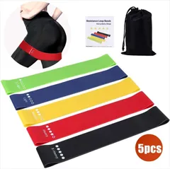 エクササイズバンド ヨガバンド バンド 強度別5本セット ピラティス マシンピラティス トレーニングバンド 筋トレ チューブ フィットネス 男女兼用 シェイプアップ トレーニング 自宅トレーニング 体幹トレーニング 収納袋付き 16tt04