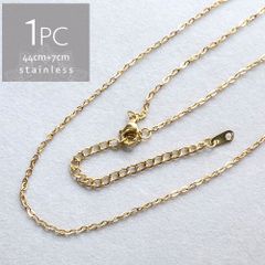 ＊1本＊ サージカルステンレス 44cm 小豆チェーン アジャスター付き ネックレス ゴールド SUS304 ch013