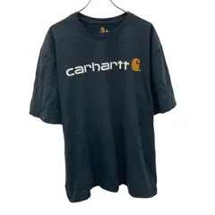 carhartt 半袖 プリントTシャツ 2XL チャコール プルオーバー ビックロゴ ストリート カーハート 古着卸 アメリカ仕入 a705-5516