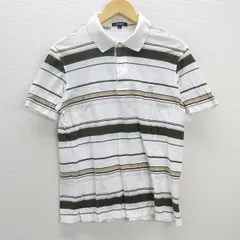 H■バーバリー/BURBERRY LONDON ボーダー柄 半袖ポロシャツ【L】MENS■73【中古】