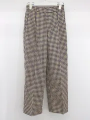 ◇ Neuna 総柄　タック　センタープレス　パンツ サイズS ベージュ　ネイビー レディース E  【1305110023437】