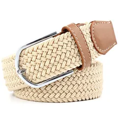 【ベージュ】ベルト メッシュベルト ゴムメッシュベルト 穴なし メンズ レディース おしゃれ 編み込み 編み込みベルト ゴムベルト 無段階 サイズフリー ストレッチ ミックスカラー スポーツ ゴルフ カジュアル 太 細 紳士 送料無料 ギフト プレゼント