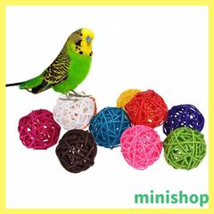 【在庫処分】サムコス インコ おもちゃ ボール ミニマンチボール 3cmサイズ ペット用おもちゃ インコ オウム ハムスターなど 10個セット (カラフル) ランダム色