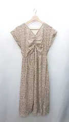 ◇ ViS ビス 小花柄 ロング丈 ワンピース サイズF ブラウン レッド ホワイト レディース E  【1408060036806】