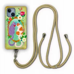 [iPhone15 Pro] iPhoneSE 第2世代 第3世代 ケース スマホショルダー スマホケース アイフォン15 14 13 12 スマホケース 背面保護 カバー 動物 アニマル柄 斜め掛け ネコ にゃんこカップル お花