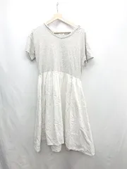 ◇ ⊂ SM2 サマンサ モスモス 半袖 ロング ワンピース サイズM グレー ホワイト レディース E  【1501230005494】