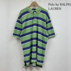 Polo by RALPH LAUREN ポロバイラルフローレン ポロシャツ 半袖 90s オーバーサイズ 半袖 ポロシャツ ボーダー柄 鹿の子 ポニーロゴ 刺繍 ワンポイント ハーフボタン 大きめ ビッグシルエット