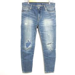 美品 23SS HYSTERIC GLAMOUR ヒステリックグラマー KPR加工スキニーデニム ストレッチ パンツ ジーンズ 01231AP01 W27 ブルー レディース 古着 中古 USED