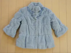 ジルスチュアート jill stuart アウトレット 子供服 女の子 90cm ベビー服 コート ブルー グレー 無地 秋 冬 ★3 アウター ガールズ 女児 キッズ ベビー 【中古】 ユーズド リサイクル 古着 子ども服 こども