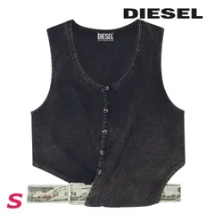 新品・未使用 ディーゼル DIESEL ノースリーブリブカットソー レディース ベルト付き ヴィンテージ加工 ストレッチ T-HOLDER