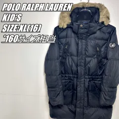 【US古着】POLO RALPH LAUREN　ポロラルフローレン　ファー付きダウンコート　キッズ　女の子　ブラック