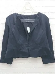 ◇ BEAMS HEART ビームス ハート 八分袖 ノーカラー ジャケット サイズ0 ネイビー レディース  【1002800794249】のサムネイル