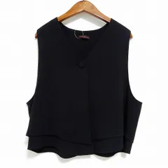 #anc シセンドウ 詩仙堂 ヒトシタムラ ベスト ジレ ちりめん 黒 レディース [927521]