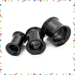 【人気商品】トンネルピアス ネジ式 ステンレス シンプル ピアス ダブルフレア メンズ レディース 耳たぶ イヤーロブ ボディピアス [シルバー ブラック 12G (ショルト) 10G 8G 6G 4G [§ＳＣＩＯＬ　ＴＯ] 2G 0G 00G]