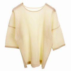 オムプリッセイッセイミヤケ HOMME PLISSE ISSEY MIYAKE Tシャツ 五分袖 プリーツ HP11JK153 2 キナリ 白 ホワイト