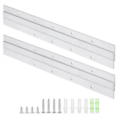 uxcell 2ペアのフレンチクリートピクチャーハンガー 12インチの重いアルミニウムZバークリップ連結壁取り付けスタンドハンガーキット ミラー ピクチャーシェルフを掛けるためのもの