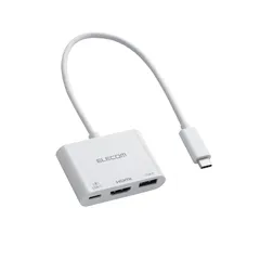 エレコム USB-C ハブ ドッキングステーション 3in1 PD100W スマホ充電7.5W HDMI 4K対応 高速データ転送 5Gbps ホワイト DST-W12 0