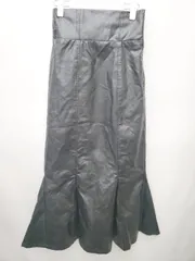 ◇ who's who Chico フーズフーチコ 合成皮革 ロング マーメイド スカート サイズＦ ブラック レディース P  【1406180057091】