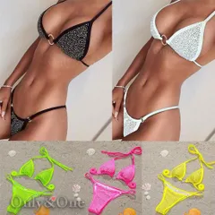 レディース水着 セクシービキニ ハイレグ ラインストーン付き水着 5カラー