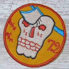 DC62 スカル ドクロ 骸骨 ベトナム 戦争 ワッペン 人気 刺繍 米軍 サバゲー カスタム 古着 黄