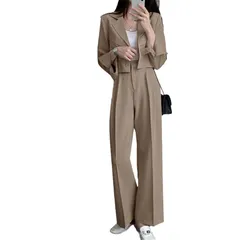 【新品】 [ＮＯＭＳＯＣＲ] パンツスーツ レディース セレモニースーツ セットアップ 上下セット フォーマルスーツ ジャケット 春秋 通勤 OL 入園式 入学式 卒園式 卒業式 ２０代 30代 (M, カーキ) 1