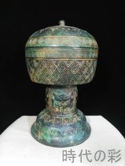 銅製 金寿堂造 斑紫銅 鼎式 香炉 唐木紫檀台座付 / 香道具 - メルカリ