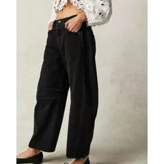 送料無料 バレルレッグパンツ レディース デニム バレルレッグ カーブ パンツ ジーンズ バレルレッグジーンズ カーブパンツ ワイド カジュアル ジーパン 低身長 ゆったり 春 夏 秋 薄手 デニムパンツ 白 黒 インディゴ 青 ブリーチ S～XL