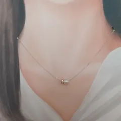 一粒ホワイトパール&ロンデルネックレス