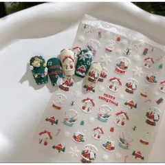 ネイルシール　クリスマスプレゼント　スノードーム　雪の結晶　オーナメント可愛い冬