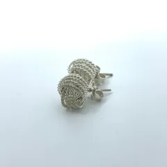 美品ティファニー ツイストロープノットピアス シルバー925 750