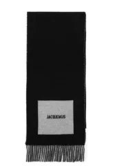 JACQUEMUS ロゴ入りマフラー ブラック マフラー 22H226AC435－5007 | JACQUEMUS (Women