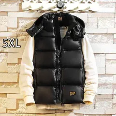 [5XL] メンズ ファッション 服 男性用 オシャレ シンプル 大人 かっこいい 大きいサイズ ストリート 紳士服 ブラックゴールド ダウン 綿 ベスト 冬 韓国スタイル ファッション カップル ベウター ウェア 暖かい チョッキ