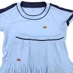 [上下セット] エレッセ プラシャツ ゲームシャツ 半袖 吸水速乾 UVカット 抗菌防臭 EW07120 スカート L ライトブルー レディース ellesse テニス バドミントン ウェア