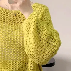 サマーニット レディース 透かし編み 夏 メッシュ ニットウェア 長袖 透かし彫り ショート丈 プルオーバー クロシェ かぎ編み トップス ボートネック 紫外線対策 冷房対策 xzdsyvn