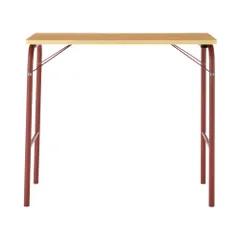 新品 無印良品 スチールパイプテーブル エンジ 幅80×奥行50×高さ70cm 折りたたみ式 83755836