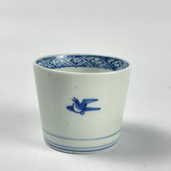574 染付　鳥　手水鉢　古伊万里　伊万里焼　骨董　アンティーク　蕎麦猪口