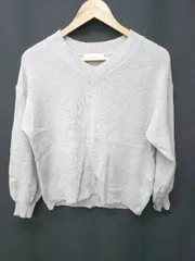 ◇ ⊇ Simplicite シンプリシテェ メランジ Vネック ウール 長袖 ニット セーター グレー レディース E  【1506250004939】