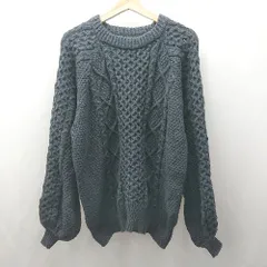 ◇ ⊇ LOWY BY CORNERS ケーブル編み 長袖 丸首ニットカットソー サイズM グレー系 レディース E  【1507030002848】