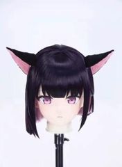 着ぐるみヘッド ウサギ耳 ライトピンク 兎面 全頭ヘッド ケモノ