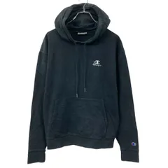 Champion 無地 スウェット パーカー M ブラック チャンピオン 裏起毛 フリース素材 ワンポイントロゴ 古着卸 アメリカ仕入 a709-5094