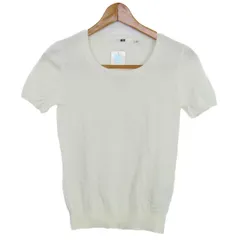 ユニクロ UVカットクルーネックセーター トップス 半袖 未使用品 レディース Sサイズ オフホワイト UNIQLO