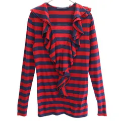 ラルフローレンスポーツ ストライプ柄 長袖 カットソー S レッド×ブルー RALPH LAUREN SPORT レディース