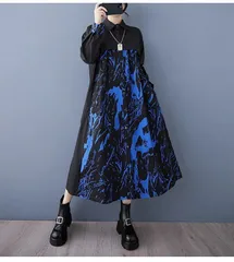 新品 2025新作 モード系　ファッション　抽象プリント　スプライシング　シャツワンピース　ニッチデザイン　配色　個性的なスタイル082106